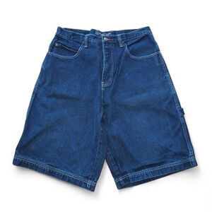 Source Jeans Vintage 90s Y2K Streetwear Denim Cargo Shorts Dark Wash Men's‎ 36